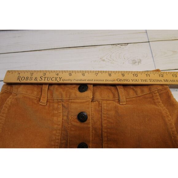 Wild Fable Mini Skirt Women's 4 Tan/Brown Corduroy Pockets Button Front - Picture 7 of 8